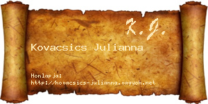 Kovacsics Julianna névjegykártya